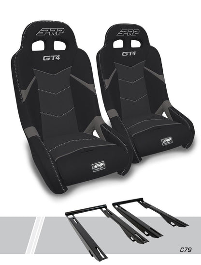 GT4 Suspension Seats Kit for Polaris RZR PRO XP, PRO R, PRO S, Turbo R (Pair)