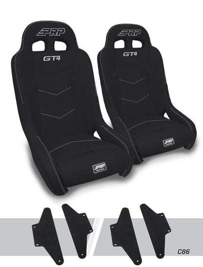 GT4 Suspension Seats Kit for Can-Am Maverick X3 (Pair), Black