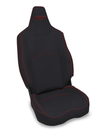Front Seat Covers for Polaris XPEDITION (Pair), Black with Red Stitch