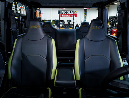 Front Seat Covers for Polaris XPEDITION (Pair), Black with Red Stitch