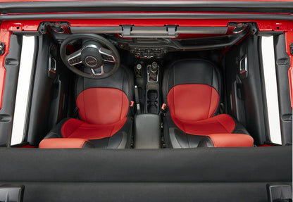 Front Seat Covers for Jeep Wrangler JL, 2 door; with Pocket Back (Pair) - Black and