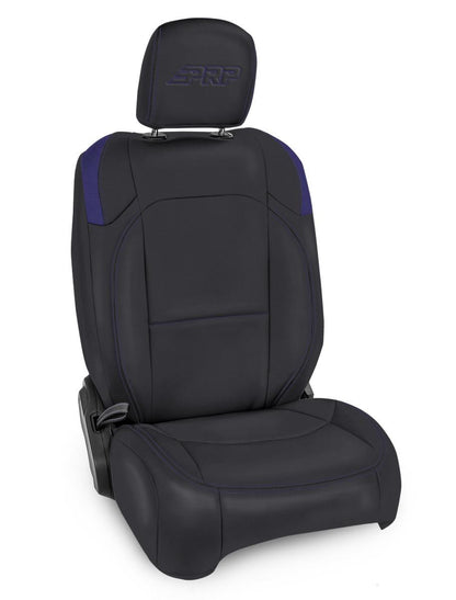 Front Seat Covers for Jeep Wrangler JL, 2 door; with Pocket Back (Pair) - Black and