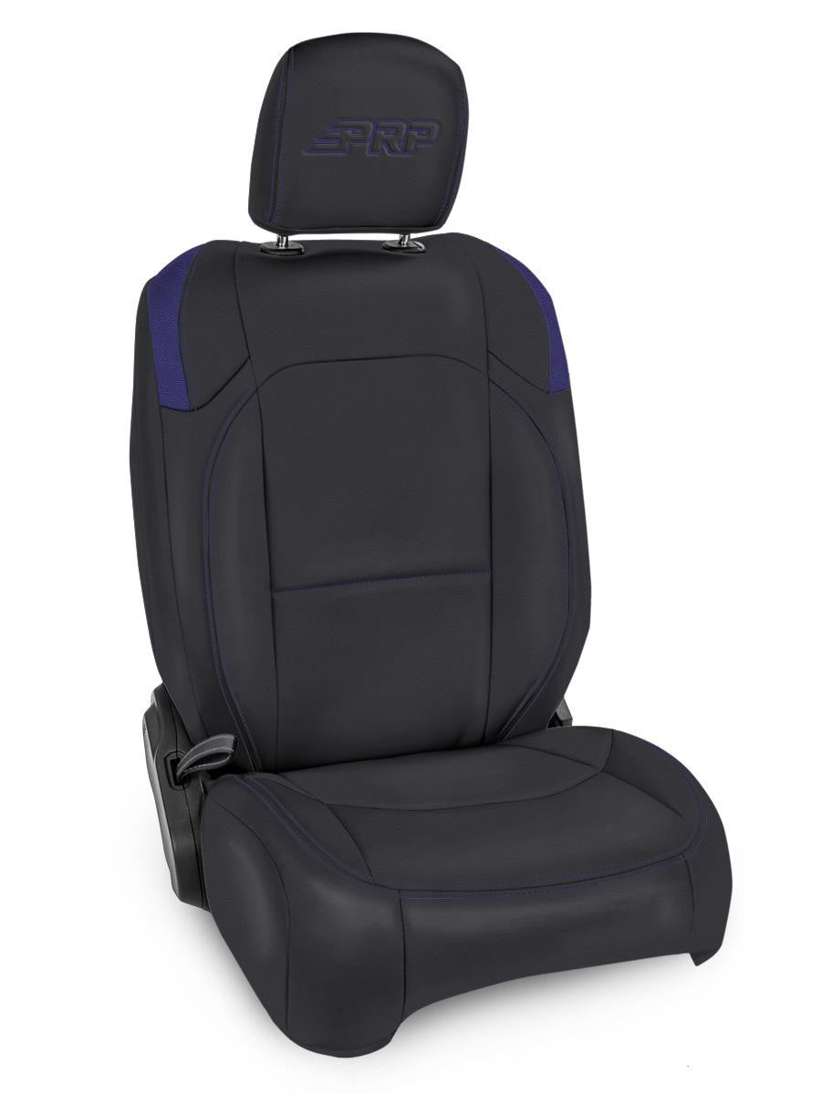 Front Seat Covers for Jeep Wrangler JL, 2 door; with Pocket Back (Pair) - Black and