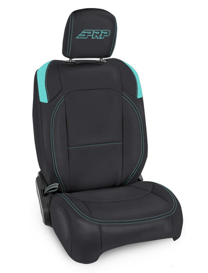 Front Seat Covers for Jeep Wrangler JL, 2 door; with Pocket Back (Pair) - Black and