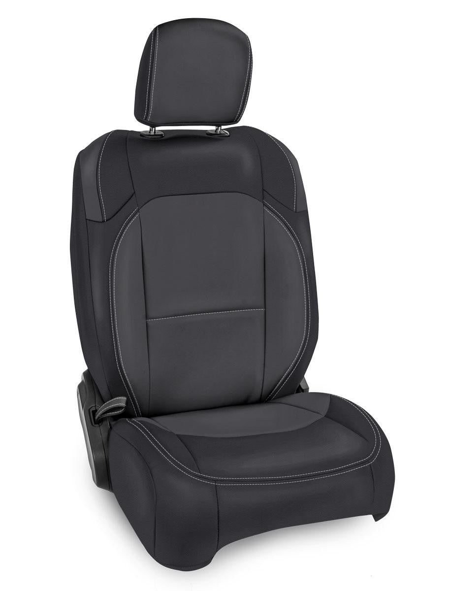 Front Seat Covers for Jeep Wrangler JL, 2 door; with Molle Back (Pair) - Black and grey