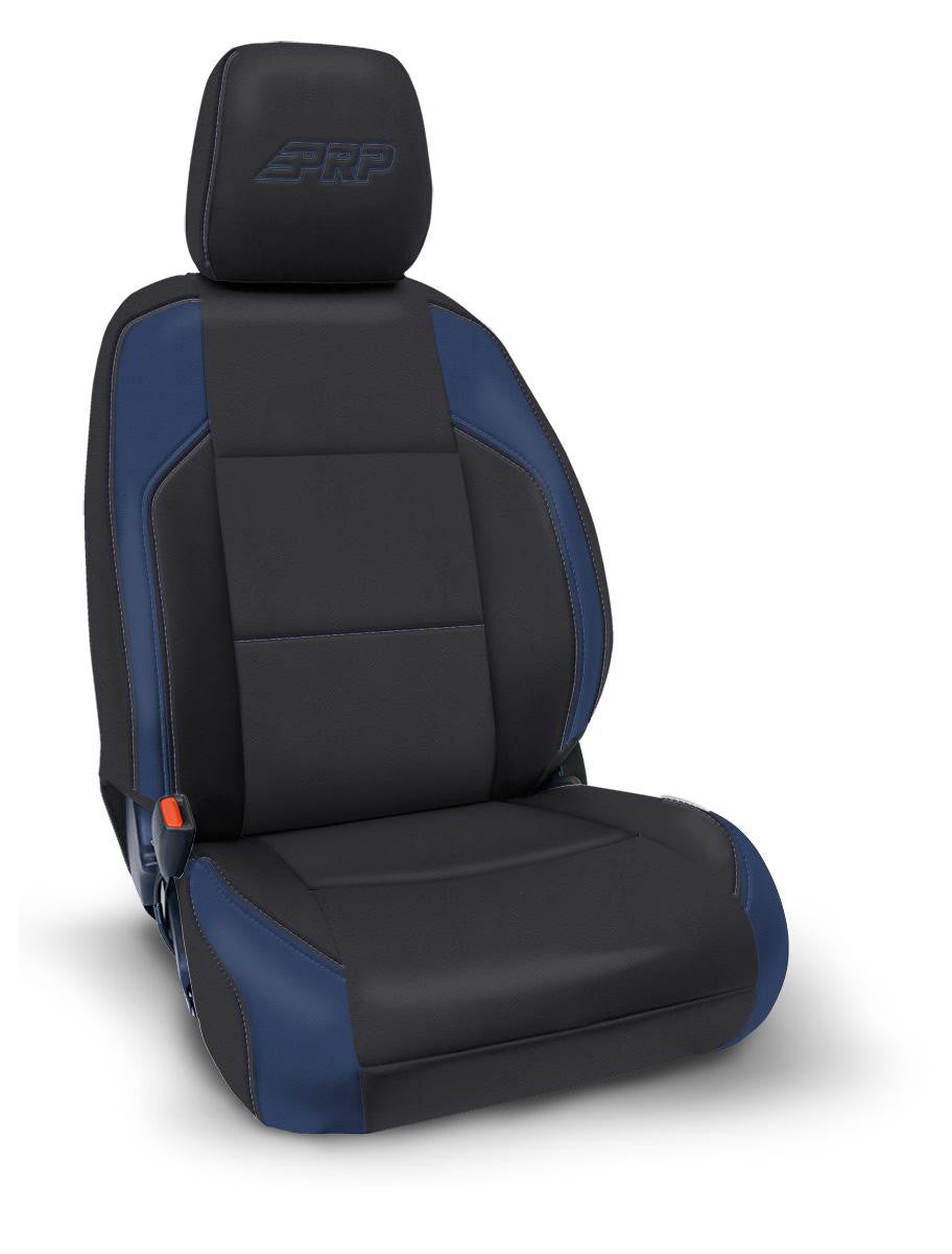 Front Seat Covers for 2016-2023 Toyota Tacoma with Manual Seat Adjusters (Pair) - Black with Red Stitching