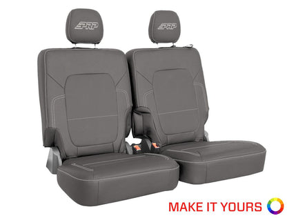 Rear Bench Covers for 2021+ Ford Bronco, 2 Door - Black with Red Stitching