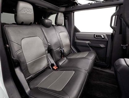 Rear Bench Covers for 2021+ Ford Bronco, 4 Door - Black with Red Stitching