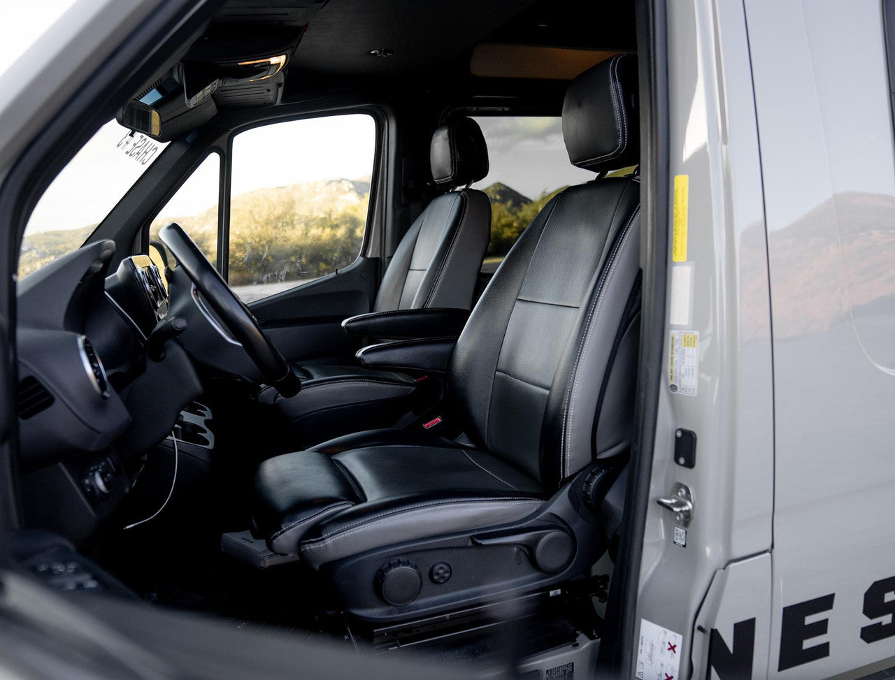 Front Seat Covers for 2019+ Mercedes Sprinter Van (Pair) - All Black