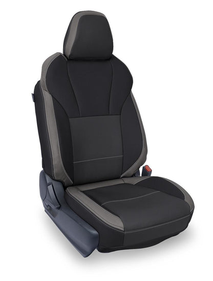 Front Seat Covers for 2018-2023 Subaru Crosstrek (Pair) - Black with Red Stitch