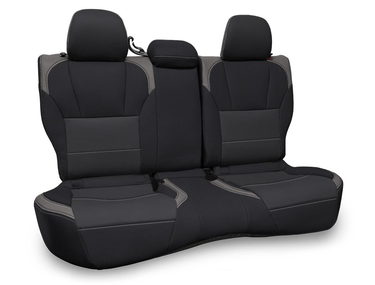 Rear Bench Seat Cover for 2018-2023 Subaru Crosstrek - Black with Red Stitch