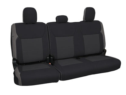 Rear Bench Seat Covers for 2021+ Ford F150, 2023+ Super Duty, Black with Red Stitch