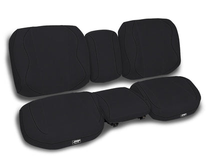 Seat Covers for 2018+ Can-Am Defender with High Bolster Seats (Pair) - Black with Red Stitch
