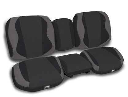 Seat Covers for 2018+ Can-Am Defender with High Bolster Seats (Pair) - Black with Red Stitch