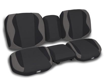 Seat Covers for 2018+ Can-Am Defender with High Bolster Seats (Pair) - Black with Red Stitch