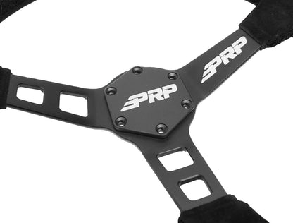 Deep Dish Suede Steering Wheel, Black