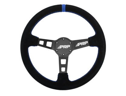 Deep Dish Suede Steering Wheel, Black