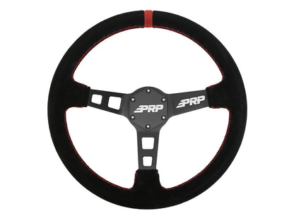 Deep Dish Suede Steering Wheel, Black