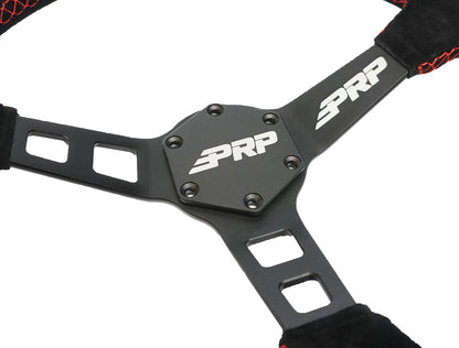 Deep Dish Suede Steering Wheel, Black