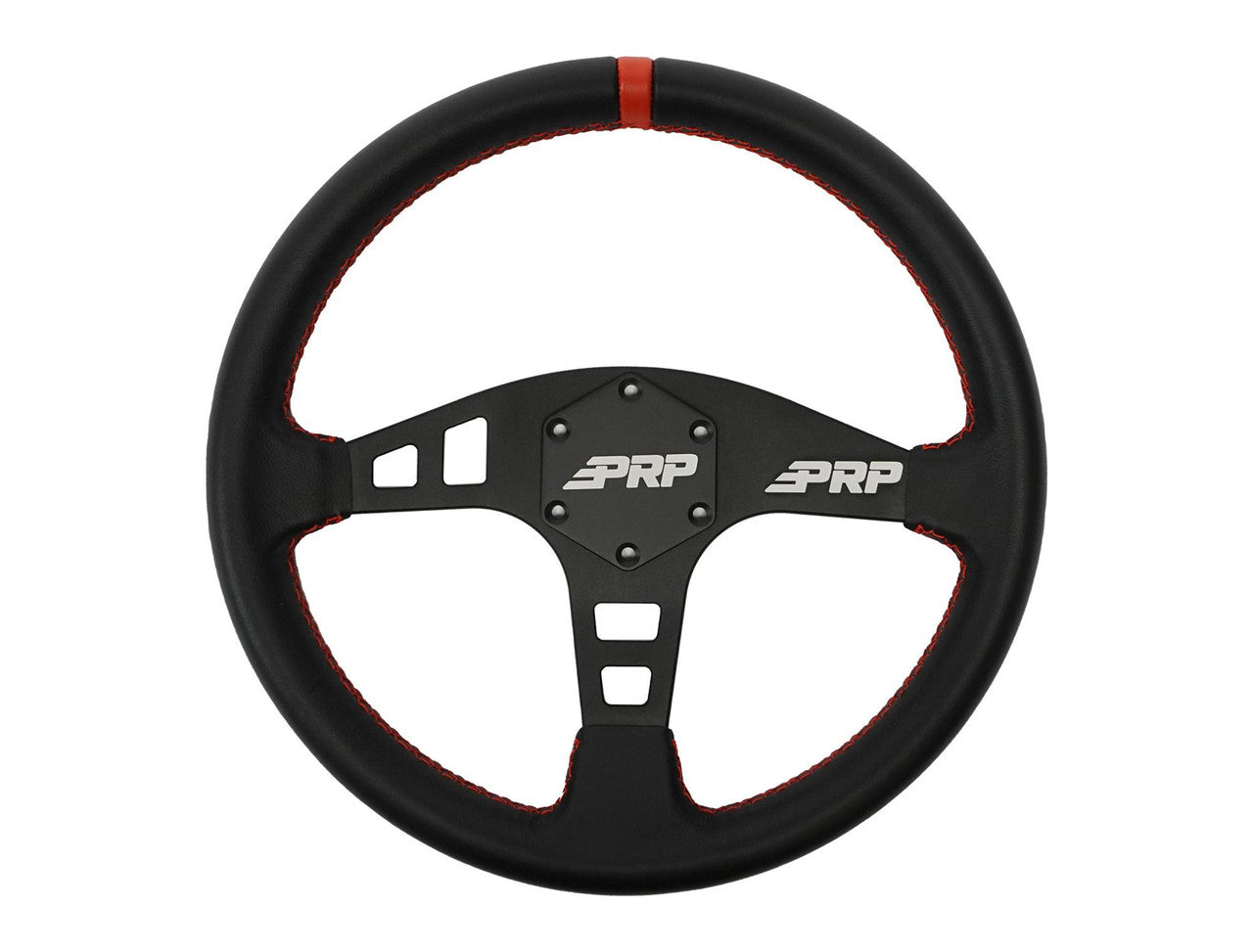 Flat Leather Steering Wheel, Black
