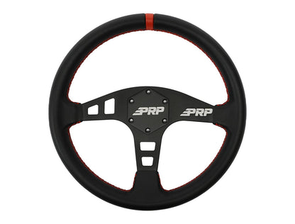 Flat Leather Steering Wheel, Black
