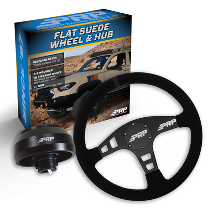 PRP Flat Suede Steering Wheel Kit, Black with Adapter Hub for Toyota, Lexus, Scion and Subaru