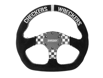 PRP X Shreddy Checkered Steering Wheel, D-Shaped