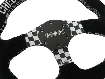 PRP X Shreddy Checkered Steering Wheel, D-Shaped