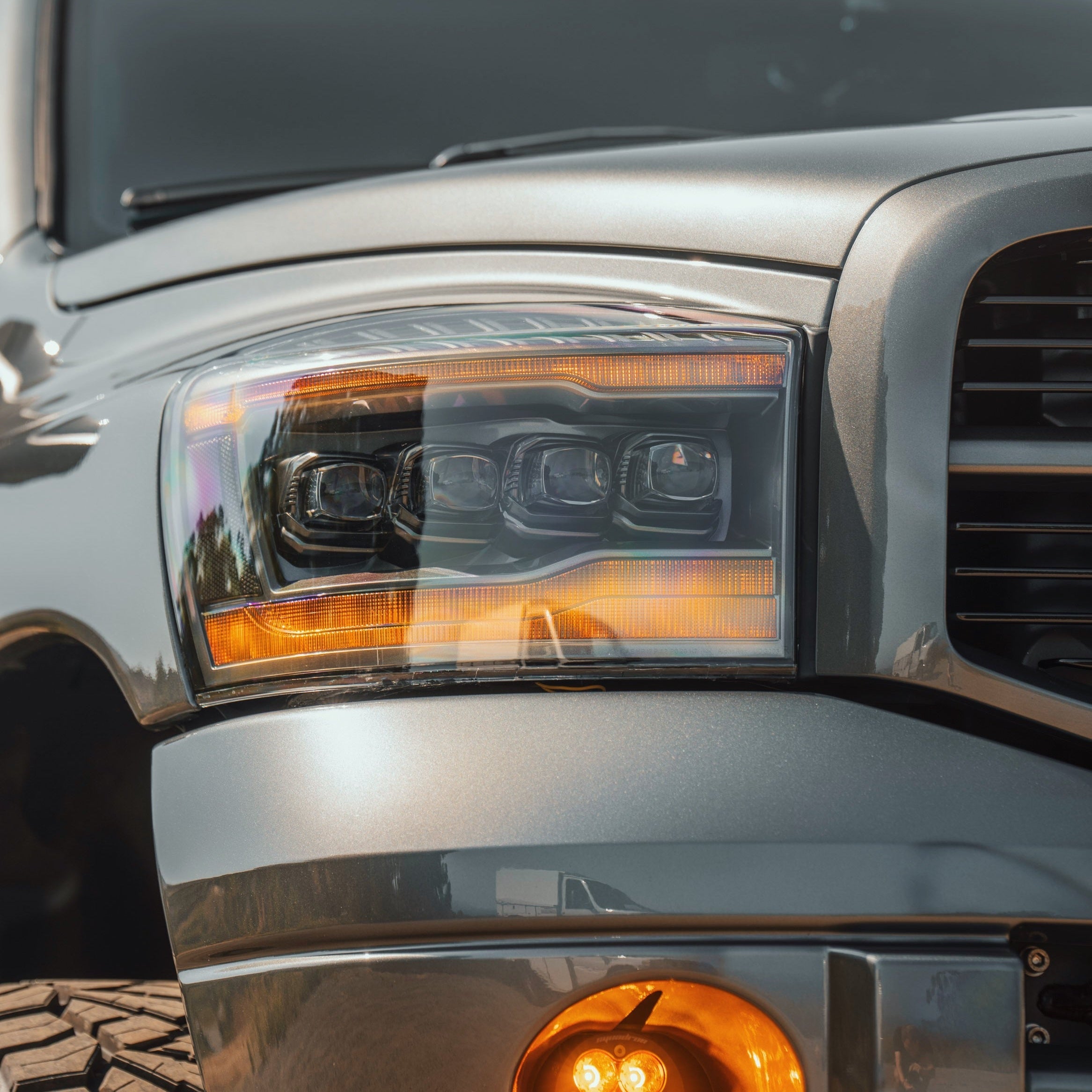 Alpha Rex 06-08 Dodge Ram NOVA-Series LED Projector Headlights Alpha-Black