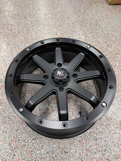 SET of 4 - HL9 Beadlock Wheels (Matte Black) 4x137 18x7 (45mm)(GARAGE SALE)