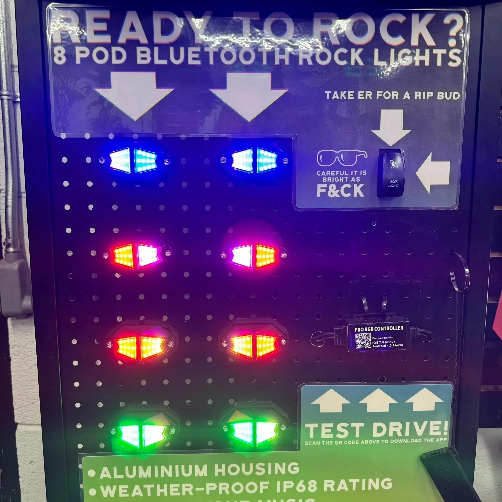 UTV 8-Pod Rock Light kit (Bluetooth App Controls)