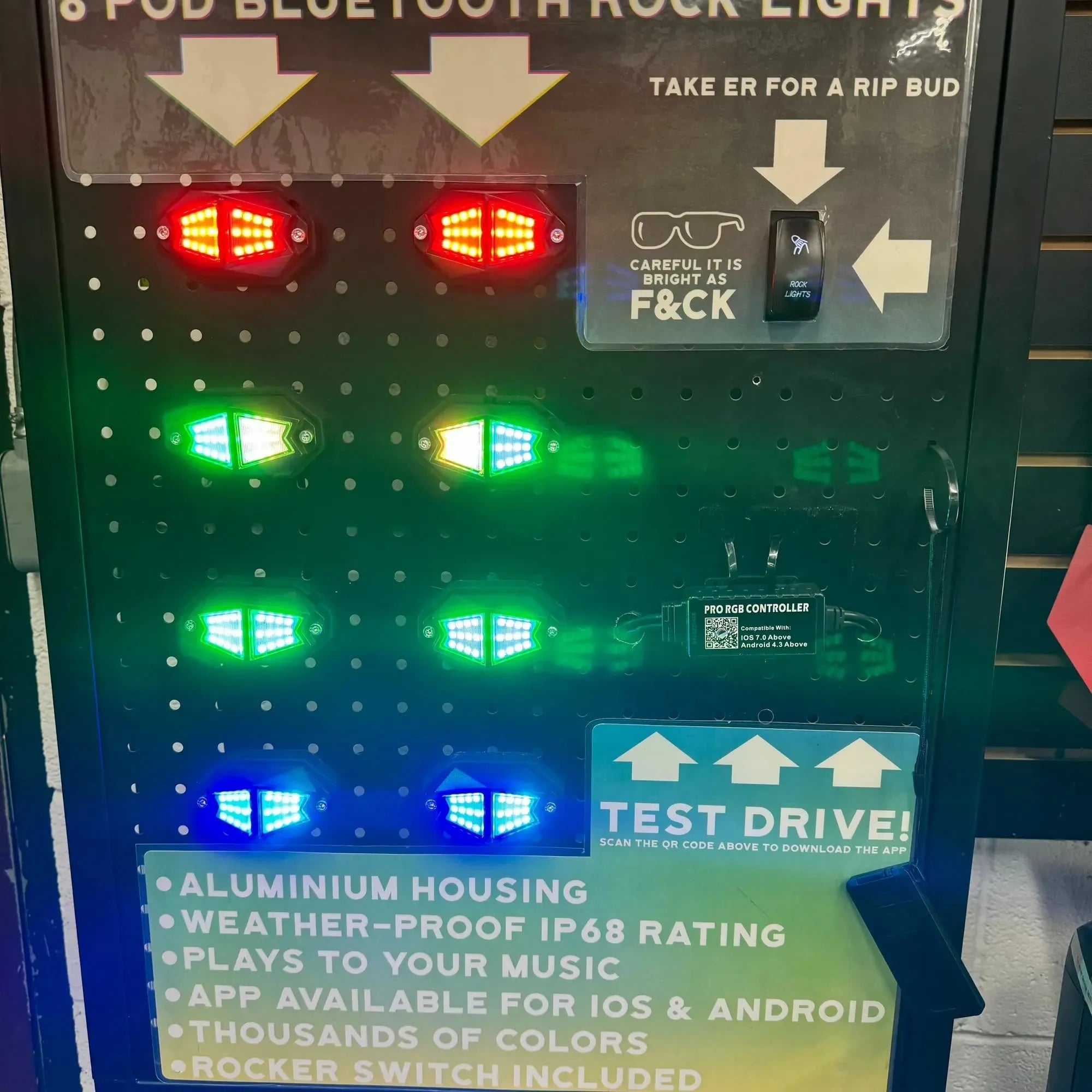 UTV 8-Pod Rock Light kit (Bluetooth App Controls)