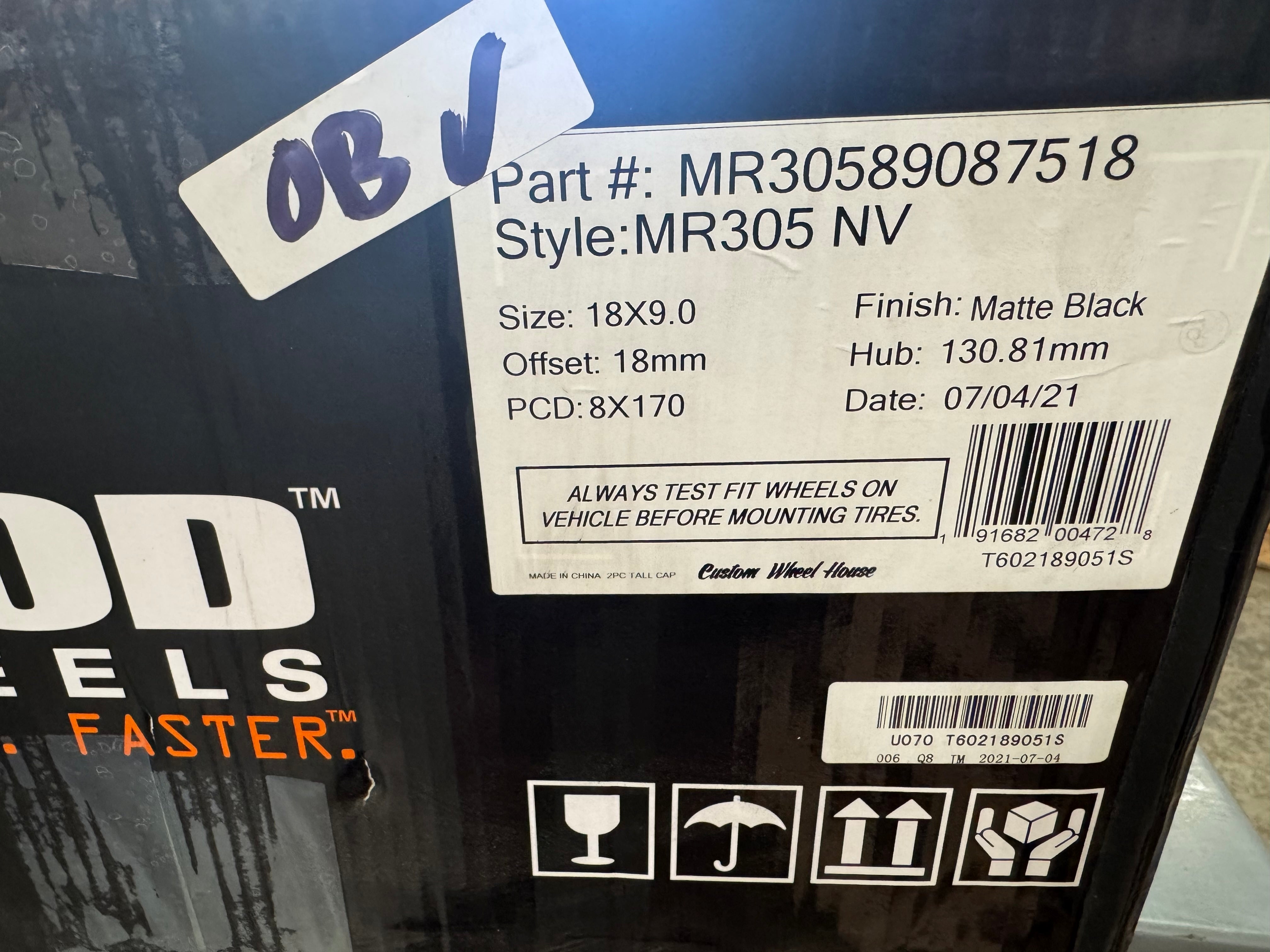 [Open Box] Method 305 NV 18x9, 8x170, +18mm (Single Wheel) Matte Black