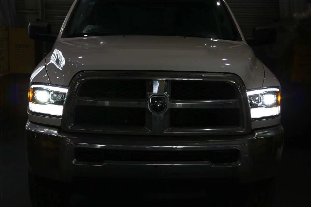 Alpha Rex 09-18 Ram Truck LUXX-Series LED Projector Headlights Black
