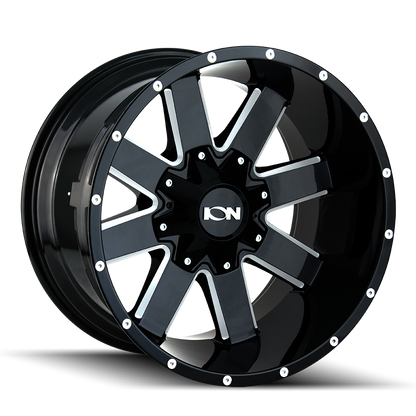 ION ALLOY ION 141 GLOSS BLACK MILLED 20X12 8-165.1 -44MM 130.8MM