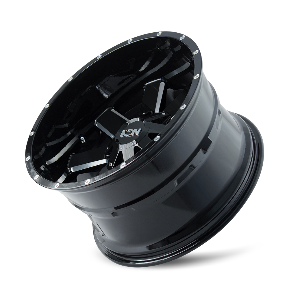 ION ALLOY ION TYPE 141 GLOSS BLACK MILLED 20X9 6-135/6-139.7 -12MM 106MM