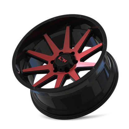 ION ALLOY ION 143 GLOSS BLACK RED MACHINED 20X9 8-170 18MM 125.2MM