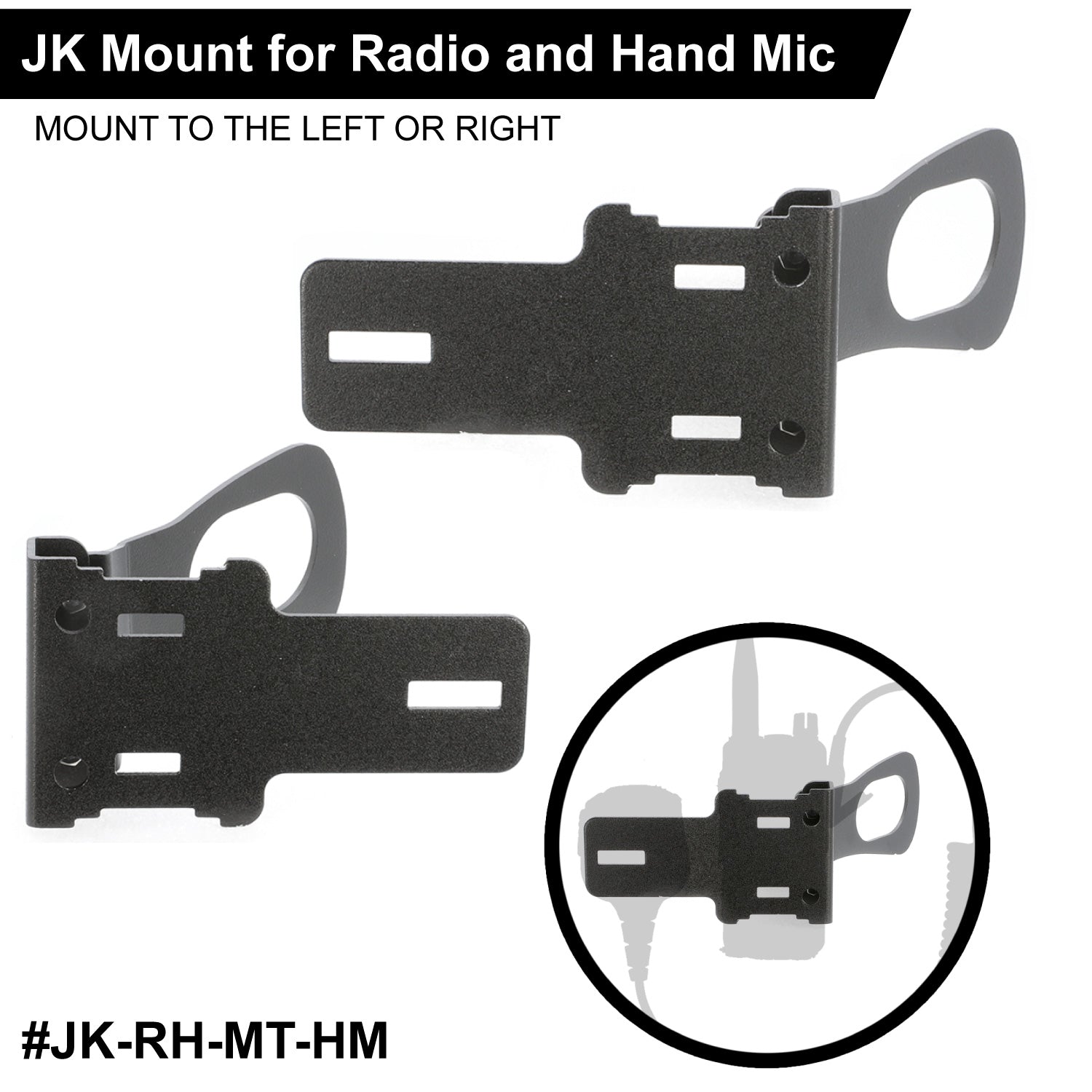 Handheld Radio Grab Bar Mount for Jeep Wrangler JK JKU JL and Gladiator JT - JL/JT