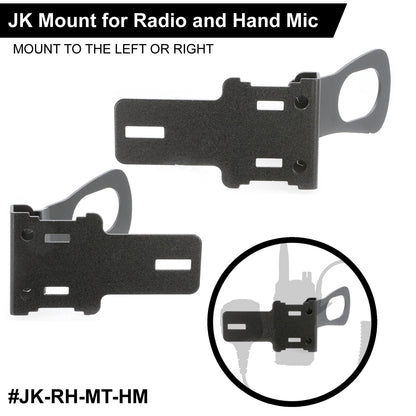 Handheld Radio Grab Bar Mount for Jeep Wrangler JK JKU JL and Gladiator JT - JL/JT