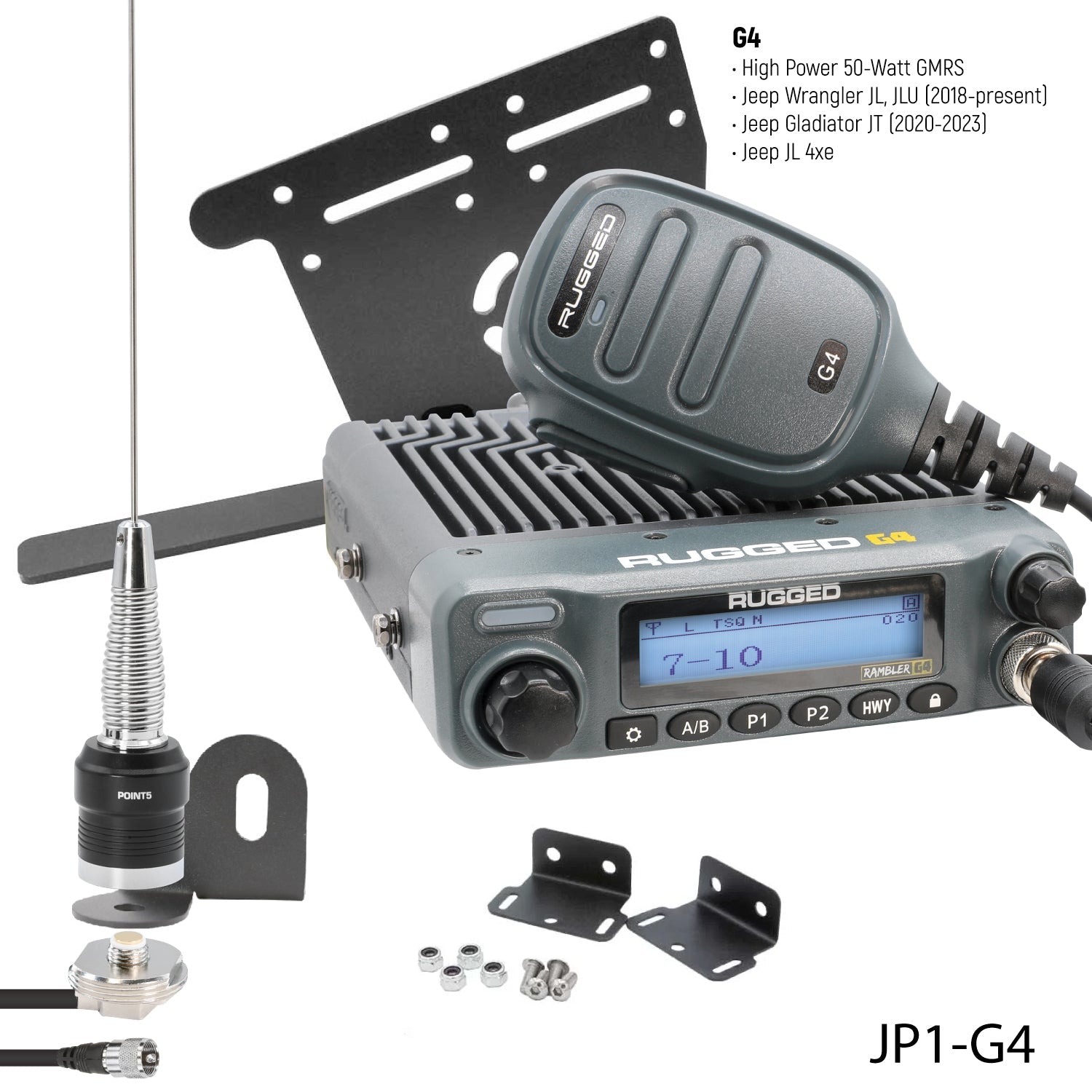 GMRS Mobile Radio Kit for Jeep Wrangler JL and Gladiator JT