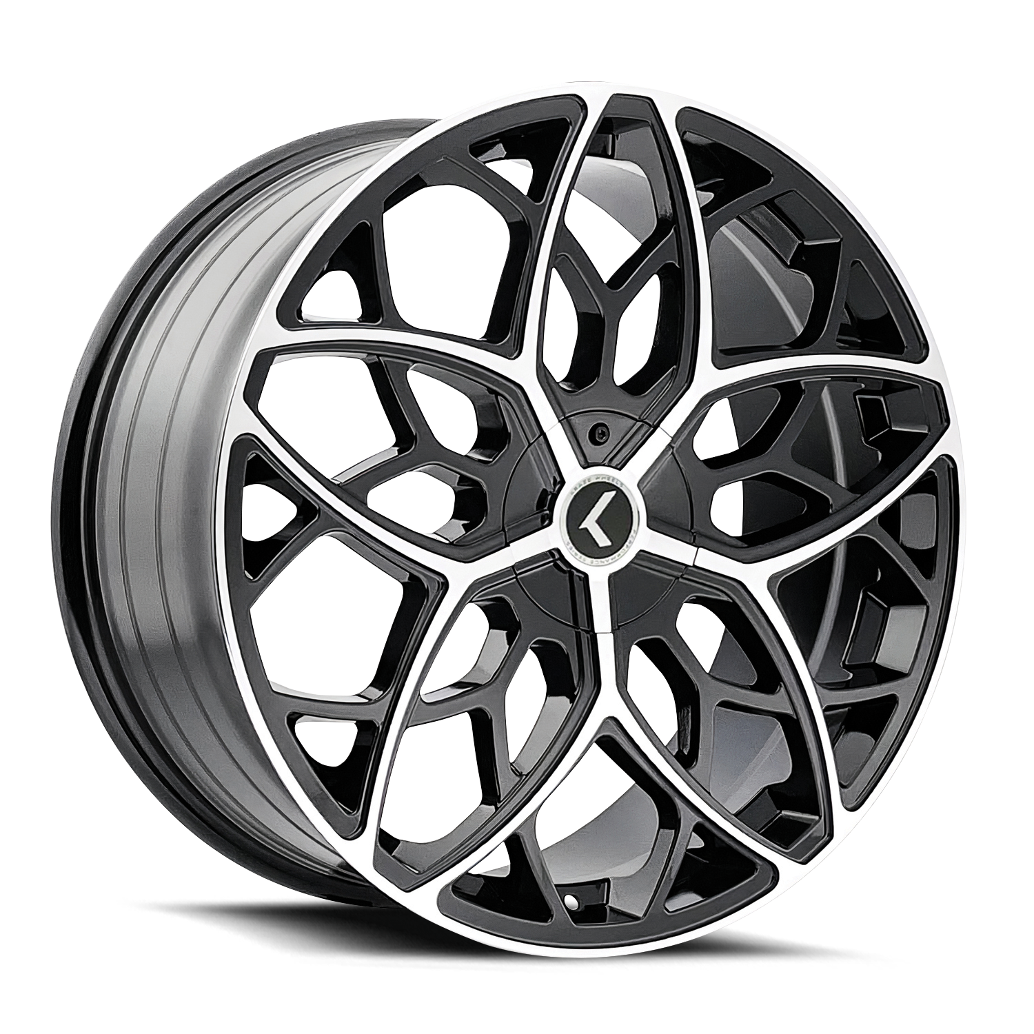 KRAZE KRAZE RICOCHET KR184 BLACK MACHINED 22X8.5 5-112/5-114.3 38MM 72.62MM