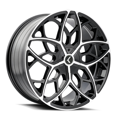 KRAZE KRAZE RICOCHET KR184 BLACK MACHINED 22X8.5 5-112/5-114.3 38MM 72.62MM