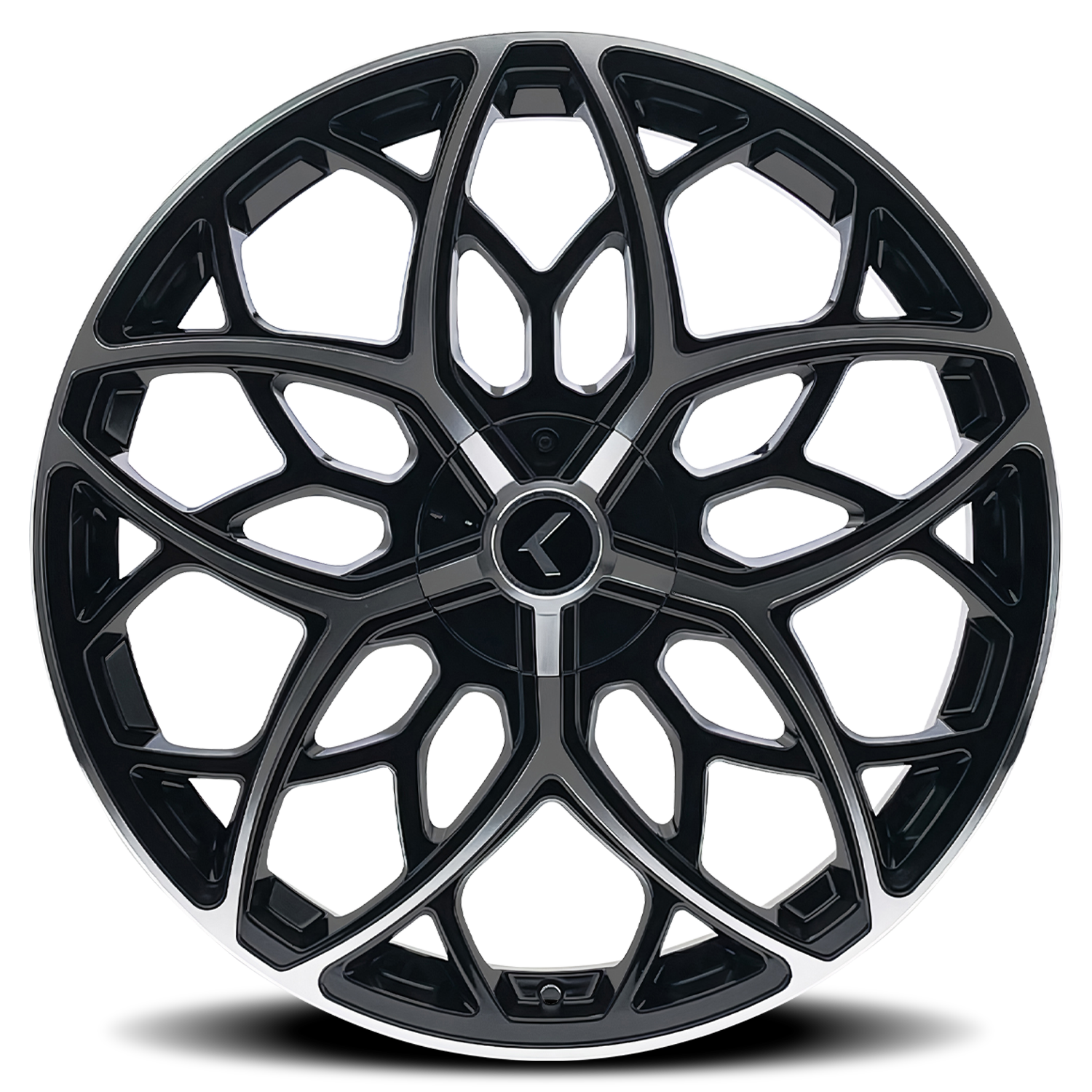 KRAZE KRAZE RICOCHET KR184 BLACK MACHINED 22X8.5 5-112/5-114.3 38MM 72.62MM