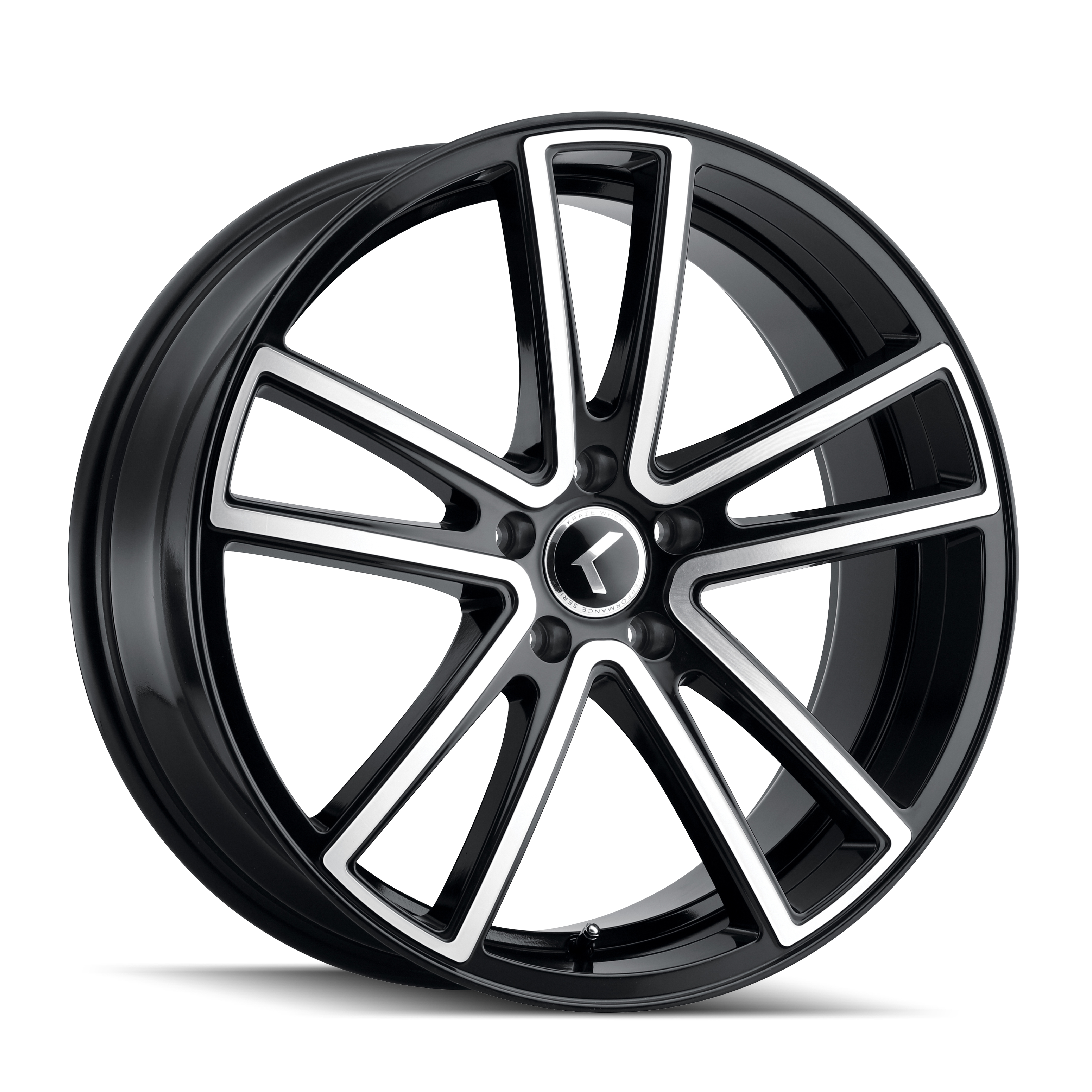 KRAZE KRAZE LUSSO KR190 GLOSS BLACK MACHINED 22X8.5 5-120 38MM 74.1MM