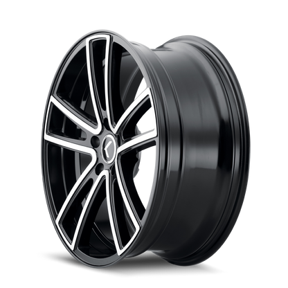 KRAZE KRAZE LUSSO KR190 GLOSS BLACK MACHINED 20X8.5 5-115 38MM 72.62MM