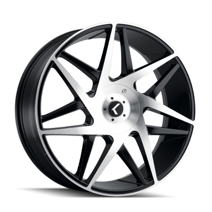 KRAZE KRAZE PHASE KR192 GLOSS BLACK MACHINED 22X8.5 5-112/5-114.3 38MM 72.62MM