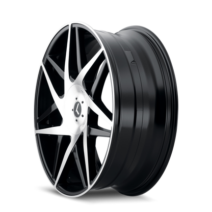 KRAZE KRAZE PHASE KR192 GLOSS BLACK MACHINED 22X8.5 5-115/5-120 38MM 74.1MM