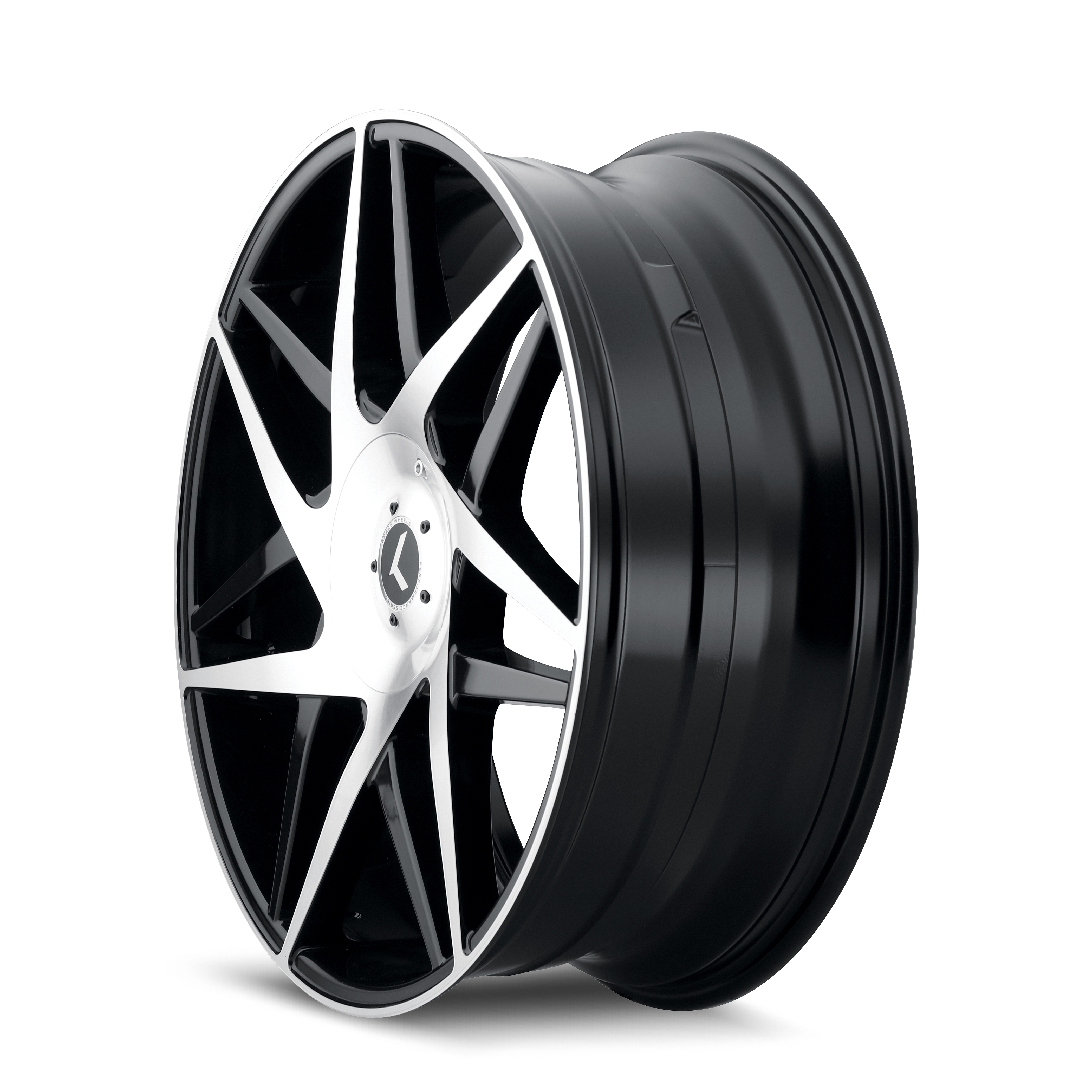 KRAZE KRAZE PHASE KR192 GLOSS BLACK MACHINED 22X8.5 5-112/5-114.3 38MM 72.62MM