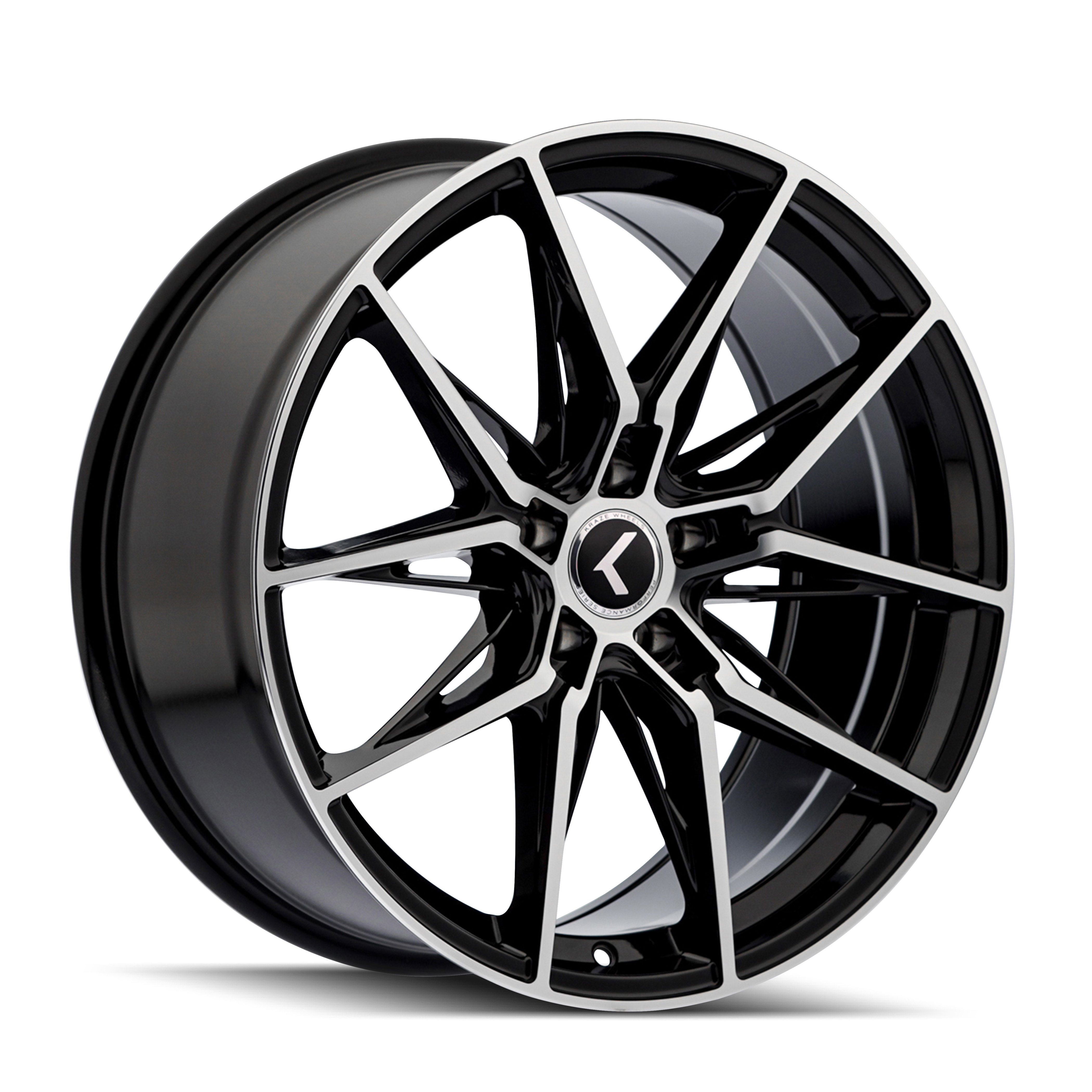 KRAZE KRAZE EVOLVE KR196 GLOSS BLACK/MACHINED FACE 19X8.5 5-112 30MM 66.56MM