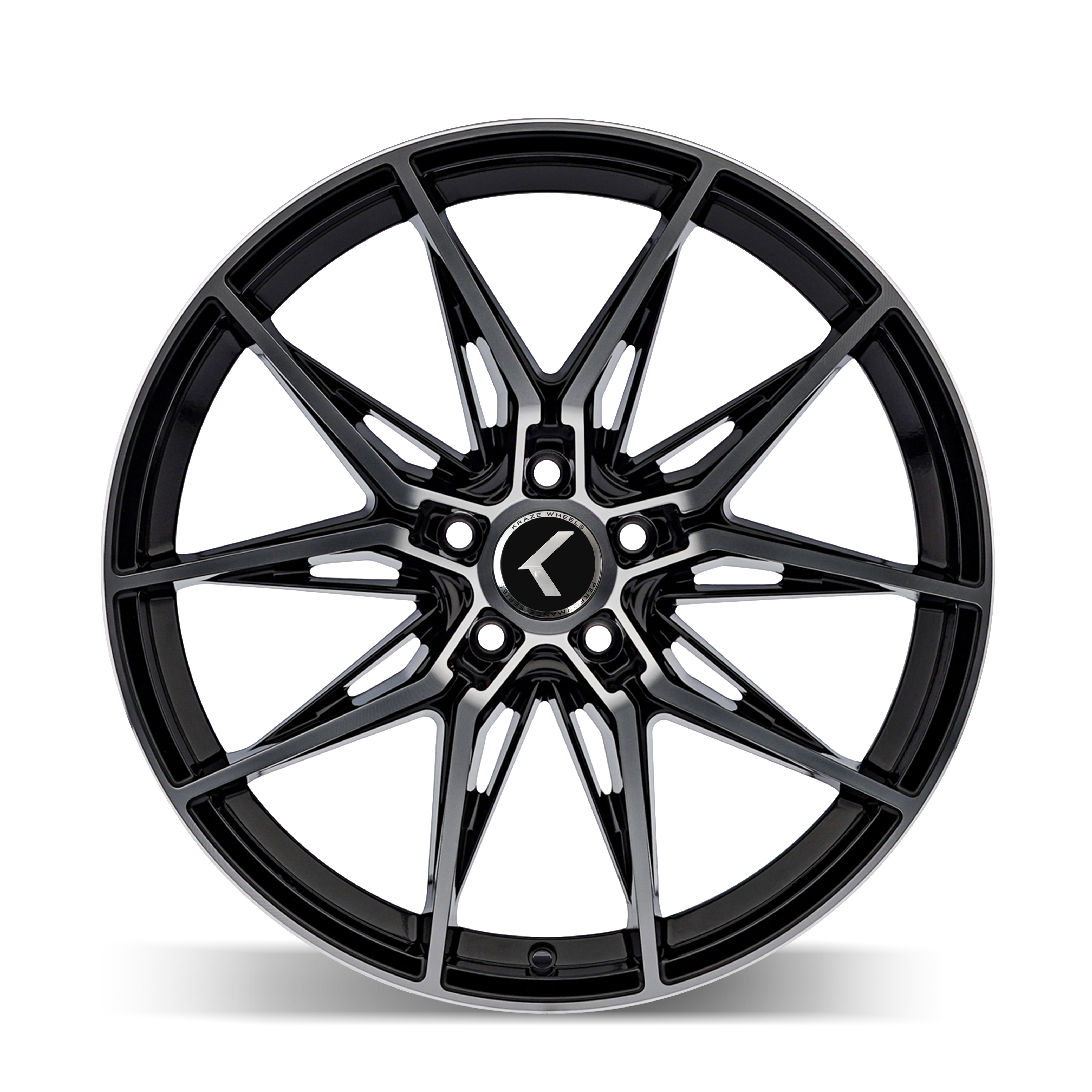 KRAZE KRAZE EVOLVE KR196 GLOSS BLACK/MACHINED FACE 19X8.5 5-114.3 35MM 73.1MM